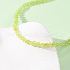 Collane con perline rotonde di giada naturale tinta di verde da 4 mm&nbsp;GG-CBAA808-04P-A
