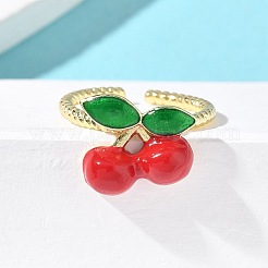 Латунные эмалевые регулируемые манжеты для женщин RJEW-G350-01C-G