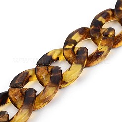 DIYキーホルダー用アクリルイミテーションヒョウスキンカーブチェーン  電話ケース装飾ジュエリーアクセサリー  真鍮製のネジナットと鉄製のネジ付き  ライトカーキ  165mm&nbsp;X-HJEW-JM00400-01