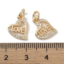 Pendenti in zirconi cubici trasparenti in micro pavè di ottone&nbsp;KK-S367-14A