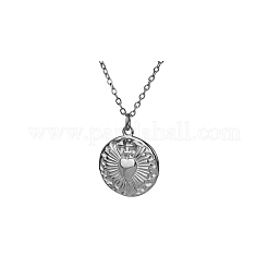 Collar con colgante de corazón sagrado de acero inoxidable&nbsp;JI8984-2
