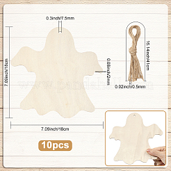 Незаконченные деревянные подвесные украшения на тему хэллоуина&nbsp;HJEW-WH20003-47B