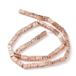 Brins de perles de pierre de lave naturelle galvanisées&nbsp;G-H303-A04-RG01