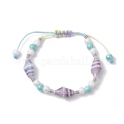 3 шт. двухцветных фарфоровых браслетов ручной работы с бусинами&nbsp;BJEW-JB12473