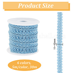 30м 6-х цветная полиэстеровая кружевная отделка в виде сороконожки OCOR-PH0002-24