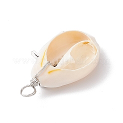 Подвески из натуральной ракушки каури и сплава с морскими животными PALLOY-JF03751-05