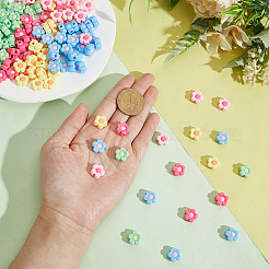 250шт 5 цвета непрозрачные акриловые бусины&nbsp;OACR-PH0004-71