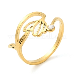 Нержавеющая сталь 304 с регулируемыми кольцами из кубического циркония&nbsp;RJEW-K245-48J-G