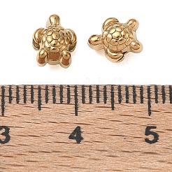304ステンレススチールビーズ  質感のあるカメ  イオンプレーティング（ip）  18KGP本金メッキ  7.5x6x5mm  穴：1.4mm&nbsp;SA-CBA740F-25G