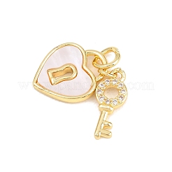 Valentinstag Messing Micro Pave klare Zirkonia Anhänger&nbsp;KK-H273-39G-03