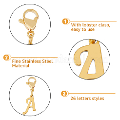26 шт. подвесные украшения в виде букв из нержавеющей стали 304&nbsp;HJEW-FH0006-51