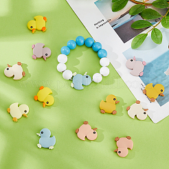 14шт 7 цвета силиконовые фокусные бусины SIL-DC0001-62