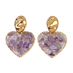 Серьги-гвоздики в форме сердца из нержавеющей стали 304&nbsp;EJEW-Z096-01G-B02