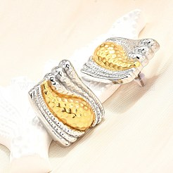 Двухцветные серьги-гвоздики из нержавеющей стали 304 для женщин EJEW-R023-01GP-02