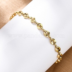 Браслеты-цепочки из нержавеющей стали 304 в виде кофейных зерен для женщин&nbsp;BJEW-C094-11G