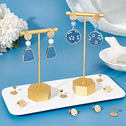 60 шт. текстурированная плоская круглая фурнитура для сережек-гвоздиков из нержавеющей стали 304 с ионным покрытием (IP) STAS-SP0001-46