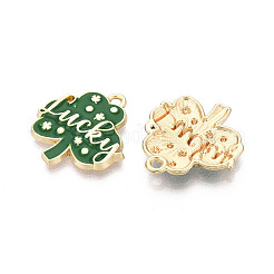Подвески из сплава с эмалью ко дню святого патрика&nbsp;ENAM-T024-36A-G