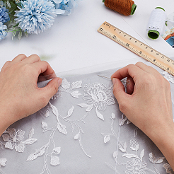 Bestickter Polyesterstoff&nbsp;DIY-WH0888-547