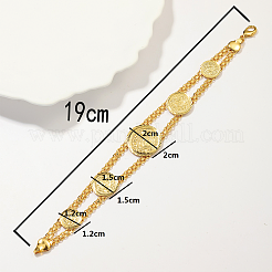 Винтажные латунные браслеты-цепочки с круглыми звеньями в европейском стиле для женщин.&nbsp;ZS6290