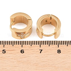 Серьги-кольца из нержавеющей стали 304 с микропаве из прозрачных кубических цирконий&nbsp;EJEW-G457-03G