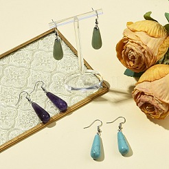 3 пара 3-х стилевых латунных серег-капель&nbsp;EJEW-YW0001-11A