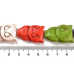 Нити синтетических бирюзовых бусин сова TURQ-I010-28