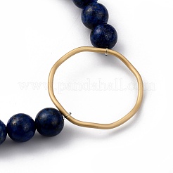 Bracelets de perles extensibles rondes en lapis-lazuli naturel (teint)&nbsp;BJEW-JB05408-02