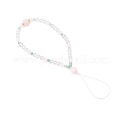 Мобильные ремешки из натурального розового кварца&nbsp;HJEW-JM03413-02