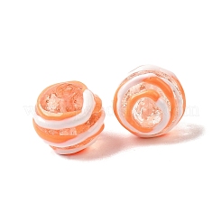 Бусины ручной работы из эмали с золотым песком&nbsp;LAMP-B035-03F