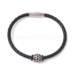 Bracciali di corda di pelle intrecciato &nbsp;BJEW-JB11387-05