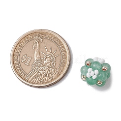 Натуральный зеленый авантюрин и стеклянные бусины-кластеры PALLOY-MZ00591-05