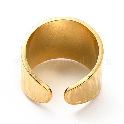 Placcatura ionica (ip) 304 acciaio inossidabile testurizzato anello polsino aperto a fascia larga per le donne&nbsp;RJEW-F131-08G