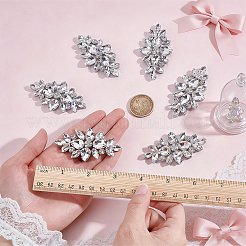 ガラスラインストーンオーナメントアクセサリー  花  クリスタル  67x35x6mm&nbsp;DIY-WH0308-990A