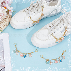 4 шт. латунные цепи для ремней для обуви&nbsp;HJEW-OC00229