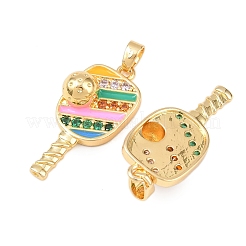 Pendentifs avec zircon cubiques à micro-pavés en laiton&nbsp;KK-C248-04G-01