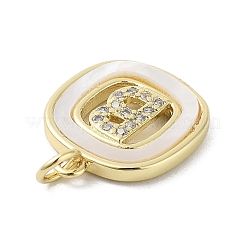 Placage de crémaillère en laiton micro pavé pendentifs en zircone cubique claire&nbsp;KK-E102-33G-B
