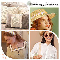 Полиэстеровая лента с узором в виде листьев&nbsp;OCOR-WH0101-156A