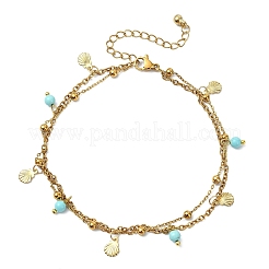 Bracelet de cheville à un rang pour femme&nbsp;AJEW-AN00816-01