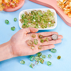 96 шт. 8 стиля двухцветные прозрачные акриловые бусины&nbsp;MACR-TA0002-12