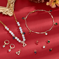 16шт 8 цвета латунные микро проложить кубический цирконий шармы&nbsp;KK-PH0014-12