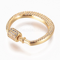 Латунь микропаве кубический цирконий винт карабин подвески с замком ZIRC-F105-12G