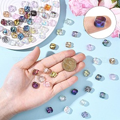 100шт. набор из 10-х цветных стеклянных бусин с гальваническим покрытием&nbsp;EGLA-YW0005-56A