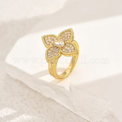 Женские кольца на палец из латуни с микропаве и кубическим цирконием GE5846