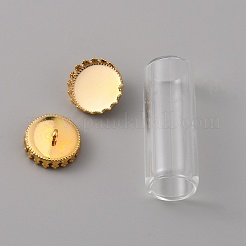 Transparente Glasflasche Anhänger&nbsp;GLAA-WH0039-01G