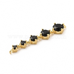 Rack-Plattierung Messing Pave Kubisch Zirkonia Connector Charms&nbsp;KK-G458-02G-02