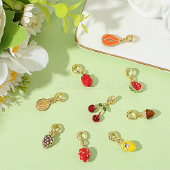 9 шт. 9 стиля латунные эмалевые фрукты европейские подвески-шармы OPDL-BBC0001-04G