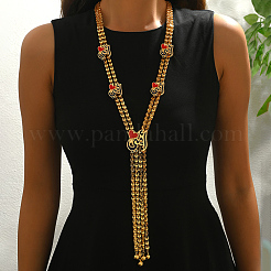 Collana lunga vintage in lega smaltata con cuore rosso e nappa&nbsp;WS0310