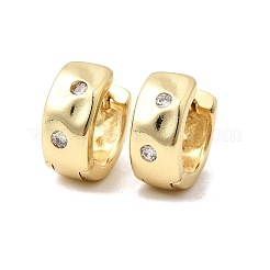 Латунные серьги-кольца из прозрачного кубического циркония&nbsp;EJEW-Z149-02G