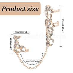 2 шт. 2 цвета кристаллов стразы цветок полный палец кольцо цепочка на руку RJEW-AN0001-03