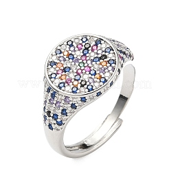 Bagues de manchette en laiton micro pavé de zircone cubique pour femmes&nbsp;RJEW-A069-13P-01